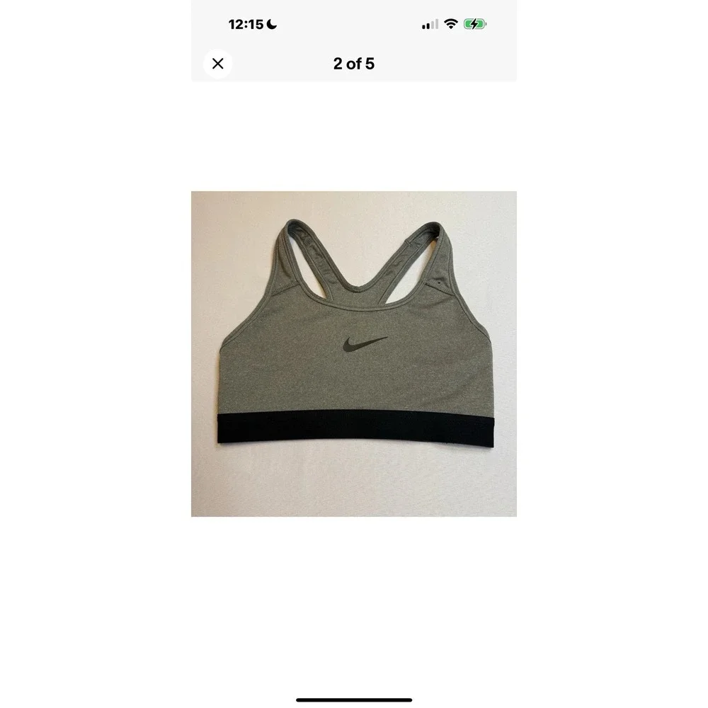 NIKE Set/2 Dri-Fit Purple/Gray Racer Back Swoosh‎ Icon Athleisure Sports Bra XS
